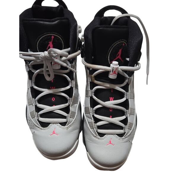Jordan Shoes - Air Jordan 6 Rings GG Size 6Y Pure Platinum Hyper Pink Black Sneakers